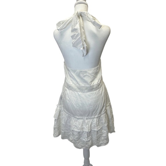 Majorelle x Revolve Lala White Embroidered Halter Tiered Mini Dress Size XL NWOT - Picture 4 of 9